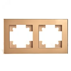 Рамка 2-местная, стекло, серия Катрин, GFR00-7002-08, золото STEKKER 49034