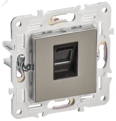 SKANDY Розетка компьютерная RJ45 кат.5E SK-K01N никель IEK SK-K10-1-K50