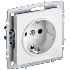 BRITE Роз. с з/к без з/ш 16А РС11-1-0-БрБ бел. IEK BR-R11-16-K01