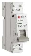 Автоматический выключатель 1P 40А (C) 6кА ВА 47-63N PROxima EKF M636140C