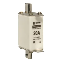 Плавкая вставка ППН-33 100/ 20А габарит 00С EKF fus-33/100/20