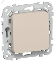 FLITE Выключатель 1-клавишный кнопочный 10А ВС11-2-0-ФлЛ льняной IEK FI-V14-0-10-1-K88