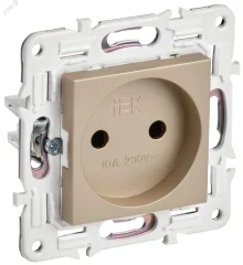 SKANDY Розетка без заземления без защитных шторок 10А SK-R02Sa песочный IEK SK-R10-10-K98
