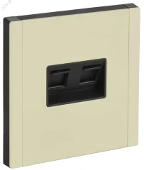 FORTE&PIANO Розетка двойная RJ11+RJ45 кат.5E FP835M металл слоновая кость IEK FP-KT20-O-1-M-K41