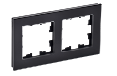 BRITE Рамка 2 -местная РУ-2-2-БрЧ стекло черный IEK BR-M22-G-K02