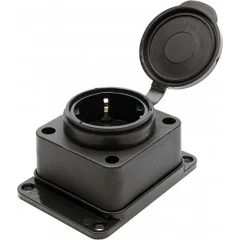 Розетка настенная 1-местная с/з, каучук, серия Одри, RST16-31-44, черный STEKKER 39018