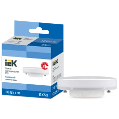 Лампа LED T75 таблетка 10Вт 230В 6500К GX53 IEK LLE-T80-10-230-65-GX53