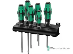 335/350/355/6 Kraftform Plus Lasertip Набор отвёрток + подставка, 6 пр., PH 1x80/2x100, PZ 1x80/2x10