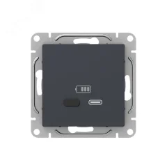 Механизм розетки USB-С быстрая графит Эпика EKF UP1-SOG-USBCF
