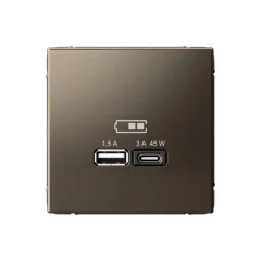 ARTGALLERY USB РОЗЕТКА A + тип-C 45Вт высокоскор.заряд. QC, PD, механизм, МОККО GAL Systeme Electric