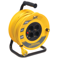 Катушка УК30 4 места 2P+PE/30м 3х1,0мм2 "Industrial" IEK WKP14-10-04-30
