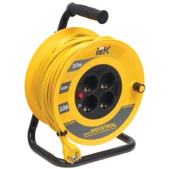 Катушка УК30 4 места 2P+PE/30м 3х1,0мм2 "Industrial" IEK WKP14-10-04-30