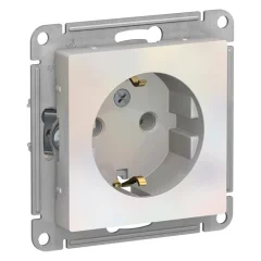 ATLASDESIGN РОЗЕТКА с заземлением, 16А, механизм, ЖЕМЧУГ Systeme Electric ATN000443