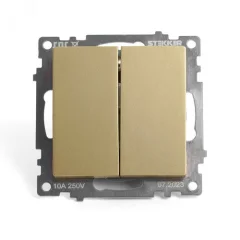 Feron Выключатель двухклавишный GLS10-7107-08 , серия Катрин STEKKER 49220