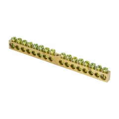 Шина PEN "ноль-земля" (8х12мм) 16 отверстий латунь крепеж по центру PROxima EKF sn0-125-16-c