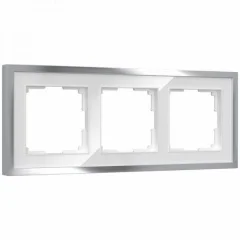 Рамка на 3 поста Baguette (белый/серебро) W0032850 Werkel a060232