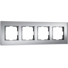 Рамка на 4 поста Senso (серебряный, стекло soft-touch) W0043106 Werkel a064571