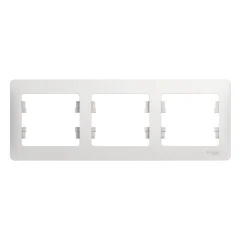 GLOSSA 3-постовая РАМКА, горизонтальная, БЕЛЫЙ Systeme Electric GSL000103