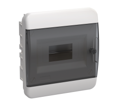 TEKFOR Корпус пластиковый ЩРВ-П-8 IP41 черная прозрачная дверь IEK TF5-KP12-V-08-41-K01-K03