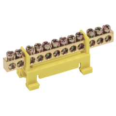 Шина PE "земля" на DIN-изол тип "Стойка" ШНИ-6х9-12-С-Ж IEK YNN10-69-12P-K05