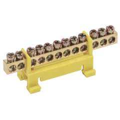 Шина PE "земля" на DIN-изол тип "Стойка" ШНИ-6х9-12-С-Ж IEK YNN10-69-12P-K05