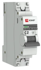Автоматический выключатель 1P 2А (C) 4,5kA ВА 47-63 PROxima EKF mcb4763-1-02C-pro