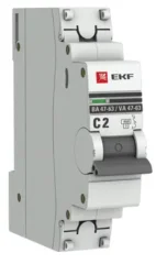 Автоматический выключатель 1P 2А (C) 4,5kA ВА 47-63 PROxima EKF mcb4763-1-02C-pro