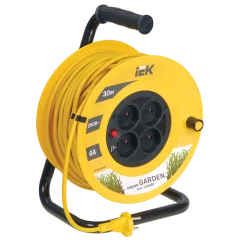 Катушка УК30 4 места 2P/30м 2х0,75мм2 "Garden" IEK WKP23-06-04-30