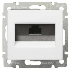 Розетка телефонная с рамкой RJ11 белый VALENA DIY Legrand 695336