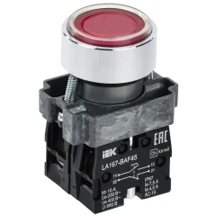 Кнопка LA167-BAF45 d=22мм 1з+1р красная IEK BBT20-BAF45-3-22-67-K04