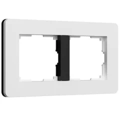 Рамка на 2 поста Split (белый/черный, soft-touch) W0023068 Werkel a067989
