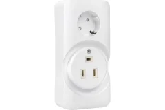 Розетка двойная (РШ/евро) 32А/16A 250В 2P+PE бел. EKF AS-250-32/16-O