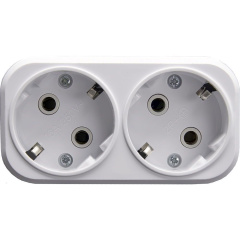 Разветвитель сетевой 2-местный с/з, ADP16-22-20, белый STEKKER 39023