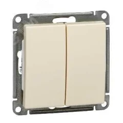 W59 Выключатель двухклавишный, 10АХ, механизм, слоновая кость Systeme Electric VS510-252-2-86