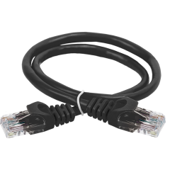Шнур коммутационный кат.5Е UTP 1м черный GENERICA PC09-C5EU-1M-G