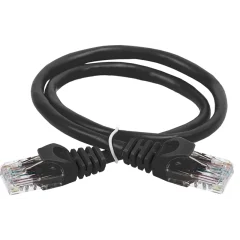 Шнур коммутационный кат.5Е UTP 1м черный GENERICA PC09-C5EU-1M-G