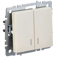BRITE Выключ. 2-кл. с инд. 10А ВС10-2-1-БрКр беж. IEK BR-V20-1-10-K10