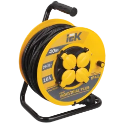 Катушка УК40 2P+PE/40м 3х1,5мм2 IP44 "Industrial plus" IEK WKP15-16-04-40-44