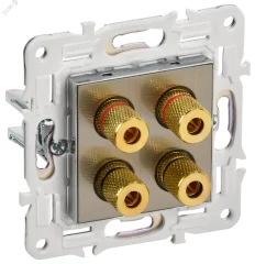 SKANDY Аудиорозетка 4-местная SK-A01N никель IEK SK-S40-K50
