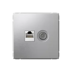 ARTGALLERY РОЗЕТКА двойная ТВ + компьютерная RJ45, кат. 5Е, АЛЮМИНИЙ Systeme Electric GAL000389