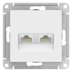 ATLASDESIGN РОЗЕТКА двойная компьютерная RJ45+RJ45 кат. 5e, механизм, ЛОТОС ATN0013 Systeme Electric