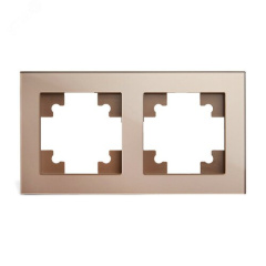 Рамка 2-местная, стекло, серия Катрин, GFR00-7002-02, шампань STEKKER 39528