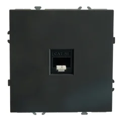 Розетка СП 1-м компьютерная RJ45 UTP механизм (черный уголь) soft touch Эмили RST00-5117-05 STEKKER 