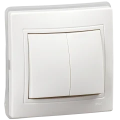 KVARTA Выключ. 2-кл. 10А IP44 ВС10-2-0-КБ-44 бел. IEK KV-V20-10-44-K01