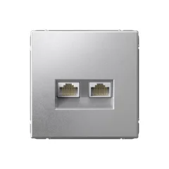 ARTGALLERY РОЗЕТКА двойная компьютерная RJ45+RJ45, кат.6А, механизм, АЛЮМИНИЙ GAL00 Systeme Electric