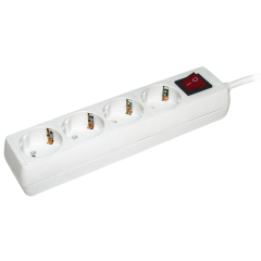 Удлинитель У04К-выкл. 4 места 2P+PE/5метров 3х1мм2 16А/250 IEK WYP10-16-04-05-ZK-N