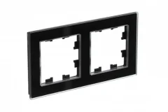 AtlasDesign Nature Рамка на 2 поста, стекло черное Systeme Electric ATN321002