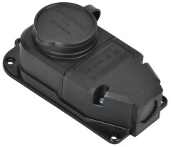 Розетка (колодка) с защит. кр. 16А IP44 черная GENERICA ERK10-016-01-44-K02-G