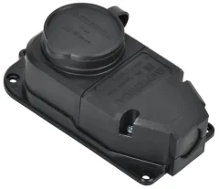 Розетка (колодка) с защит. кр. 16А IP44 черная GENERICA ERK10-016-01-44-K02-G