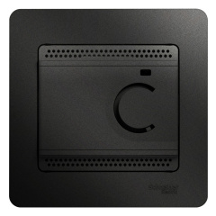 Glossa Антрацит Термостат электронный теплого пола с датчиком, от +5 до +50°C, 10A Systeme Electric 